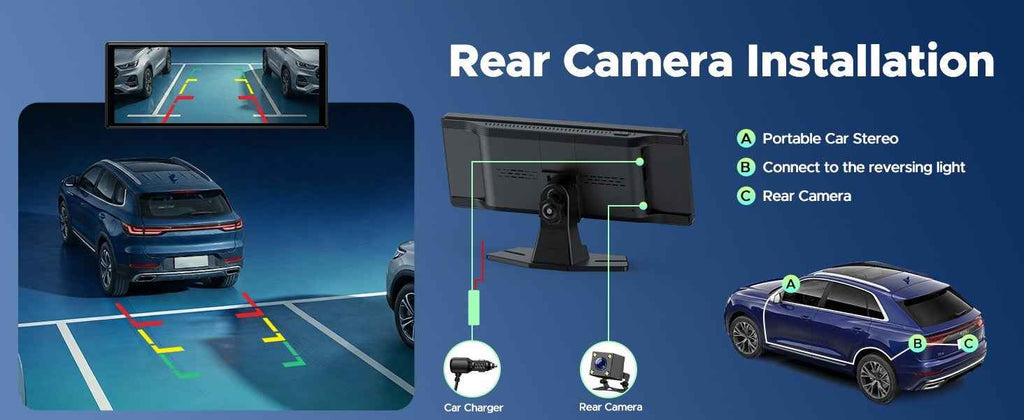 LO 9.26" Touch Screen 2.5K Dash Cam Car Stereo Carplay Android GPS + Rear Camera