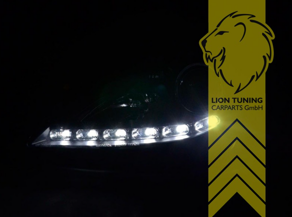 LT Pair LED DRL Halo Ring Eye XENON Headlights Mercedes Benz SLK R171 black LHD