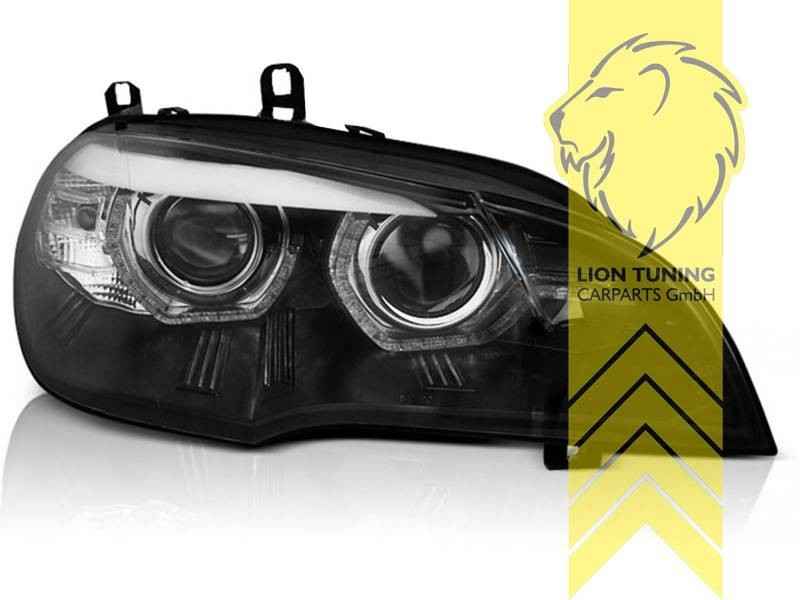 LTG XENON LED DRL Headlights for BMW X5 E70 07+ X5M S63 07-13 Not AFS black LHD
