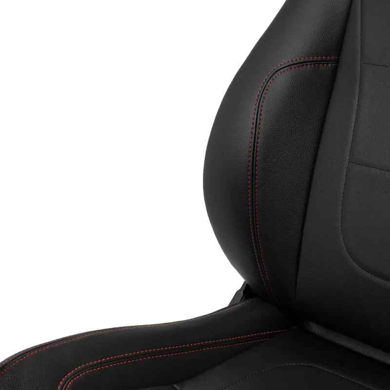 ATST x1 Retro Universal Classic Bucket Seat Black Synth Red Stitch + slides