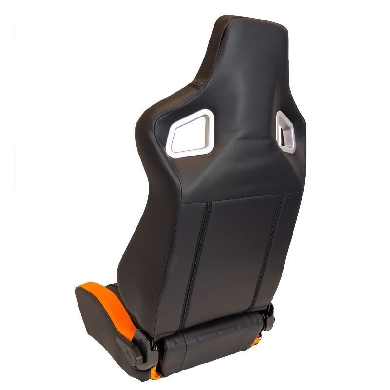 Auto-Style RS6-2 x1 Universal Car Van 4x4 Motorhome Bucket Seat Matt Black Orange +slides