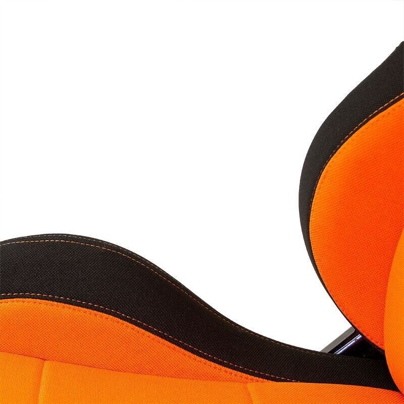 AUTOSTYLE Eco x1 Universal Sports Bucket Seat Black & Orange Stitch + runners