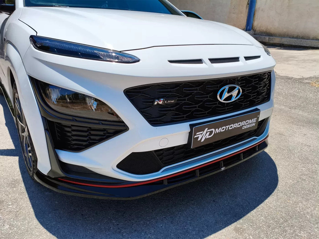 Motordrome Front Splitter Diffuser Hyundai Kona Ν N-Line Mk1 Facelif Gloss Black