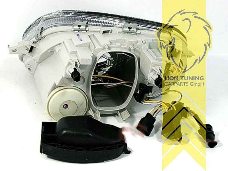 LTG DEPO Pair LED DRL Halo Headlights Mercedes Benz SLK R170 96-04 Black LHD