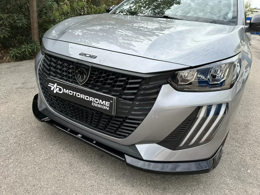Motordrome Front Bumper Lower Splitter Peugeot  Peugeot 208 Mk2 FL Gloss Black