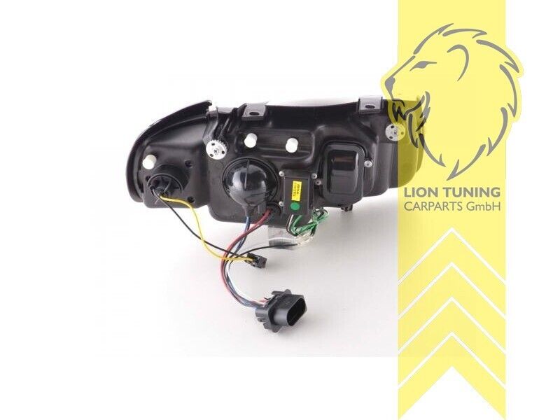 LT Pair LED DRL Halo Lightbar Headlights Headlamps VW Polo 6N2 Chrome 94-99 LHD