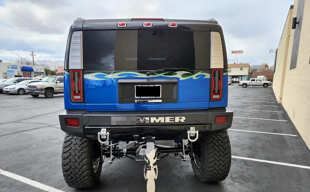 Full LED Lightbar Rear Lights Tail Lamps 03-09 Hummer H2 SUV Bronco Style Smoke