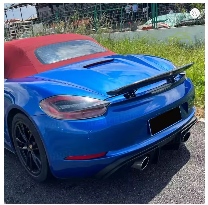 Porsche Boxster 981 Cayman 13-15 Rear Wing Spoiler Trunk Duckbill FRP Black