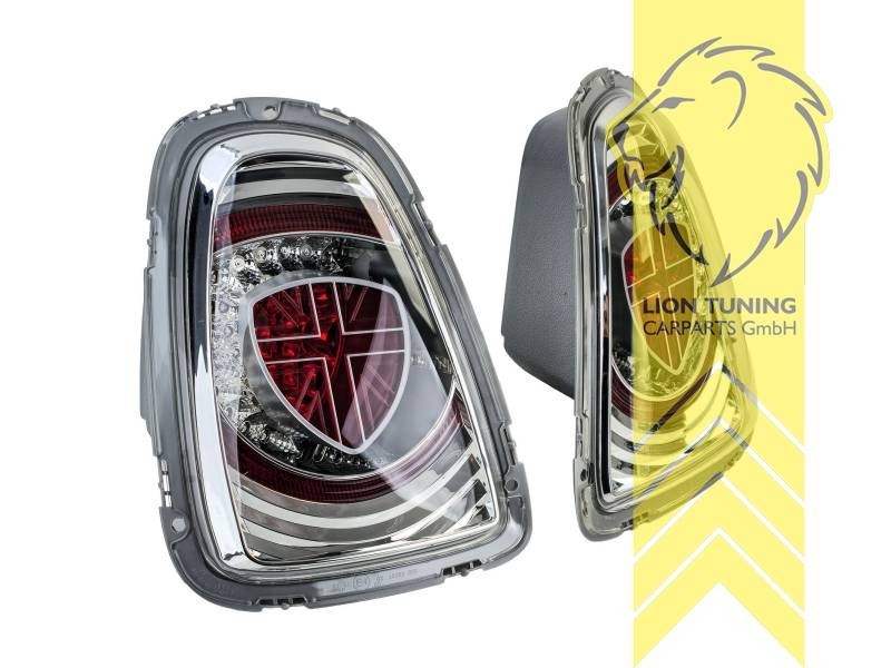 LTG Pair LED Rear Lights Tail Lamps Mini Cooper Union Jack R56 R57 chrome 10-14