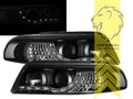 LTG LED DRL Halo Headlights Audi A4 B5 8D 99-01 Sedan Avant Black LHD