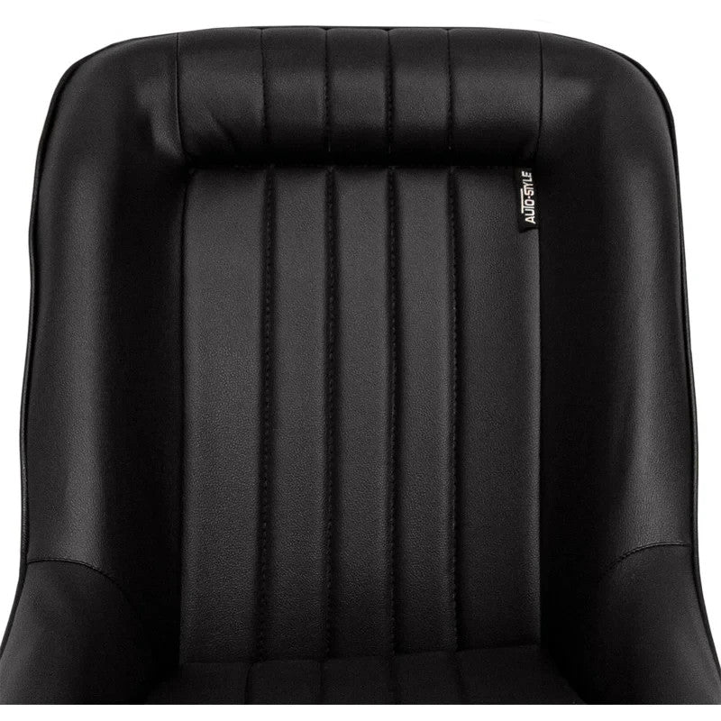 ATST x1 Universal Classic Retro Bucket Seat Black Faux Leather + slides