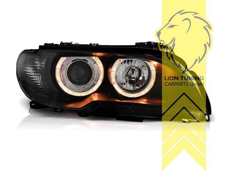 LTG DEPO Pair LED Halo Headlights BMW E46 Coupe Cabrio FL 03-07 black RHD / LHD