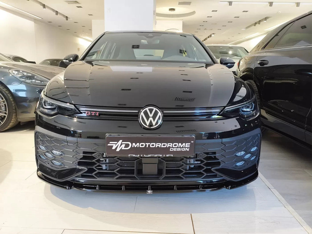 Motordrome Front Bumper Splitter  Golf Mk8 Facelift GTI GTE R-Line Black Gloss
