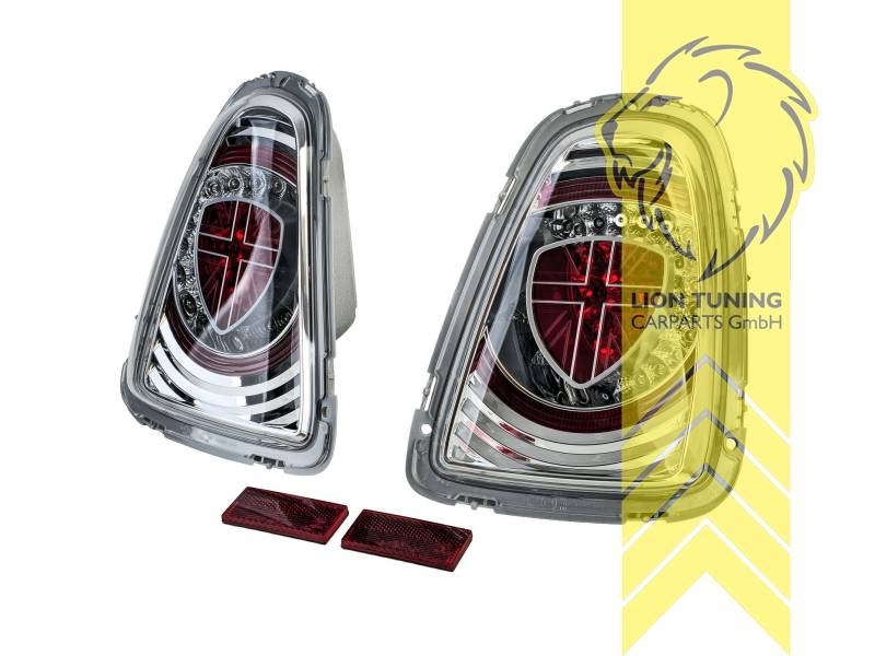 LTG Pair LED Rear Lights Tail Lamps Mini Cooper Union Jack R56 R57 chrome 10-14