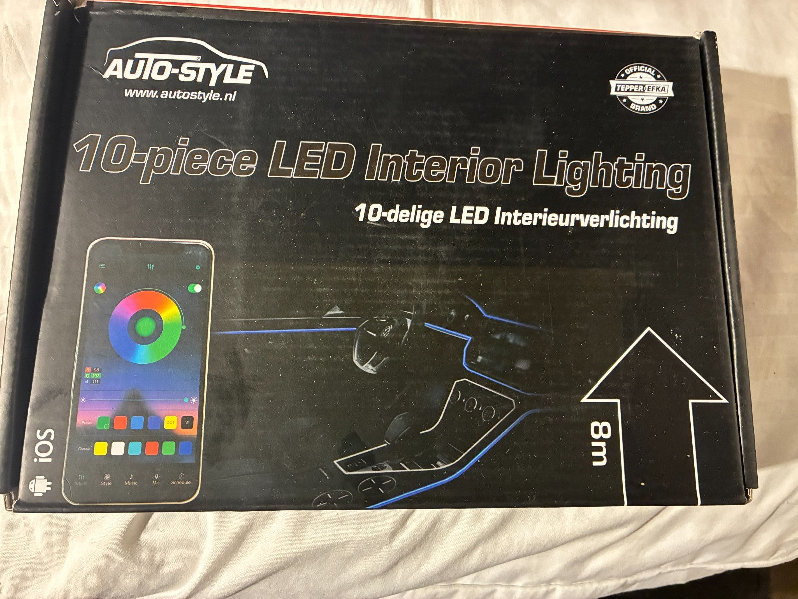 Auto-Style 10-Piece 8m Multi-Color LED Optical Interior Ambience Lighting App