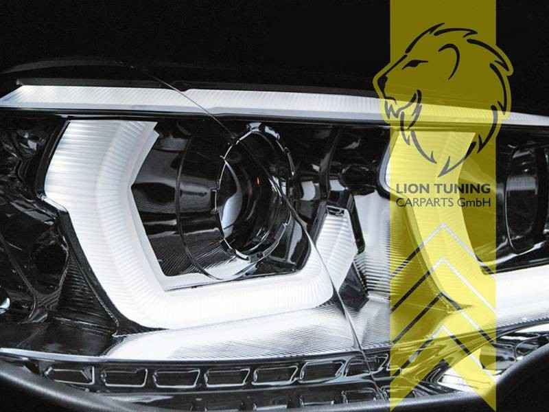 LT Pair LED DRL Lightbar 4D Halo Ring Headlights BMW X5 E70 07-13 chrome LHD