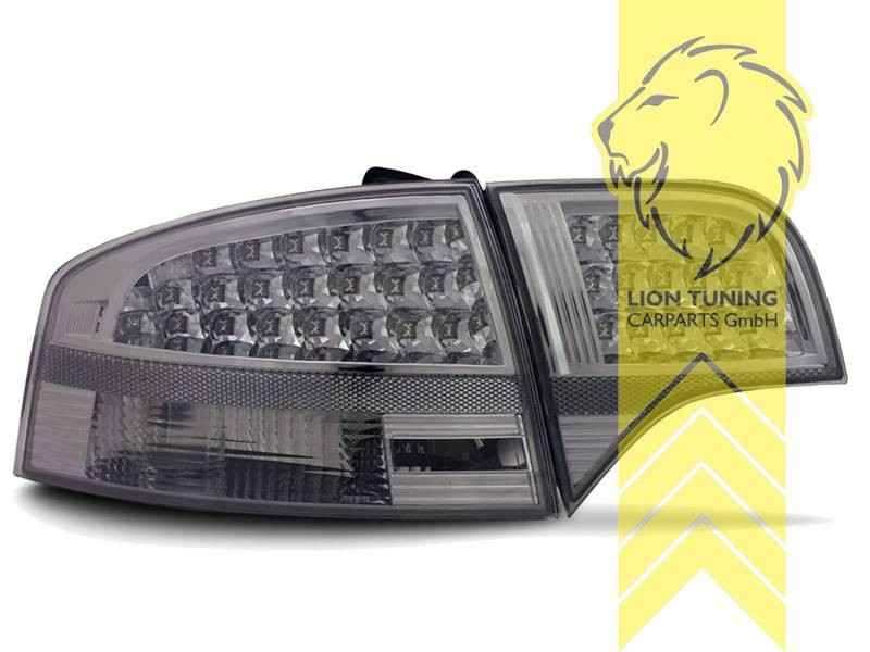 LTG Pair LED Rear Lights Tail Lamps Audi A4 B7 8E sedan 04-08 grey black LHD