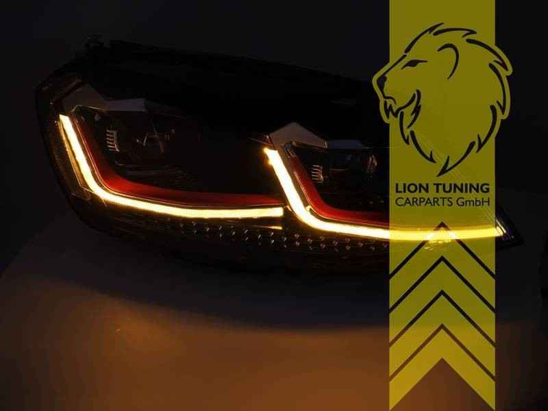 LTG Pair LED DRL Red 5G1 Headlights VW Golf 7 12-17 sedan Variant Cabrio LHD