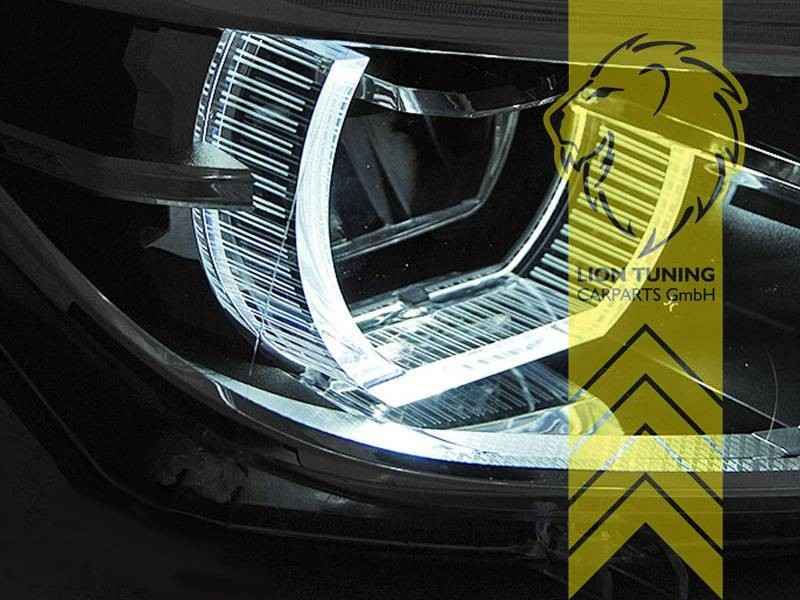LT Pair LED DRL Halo Headlights BMW F30 Sedan F31 Touring LCI black 15-19 LHD