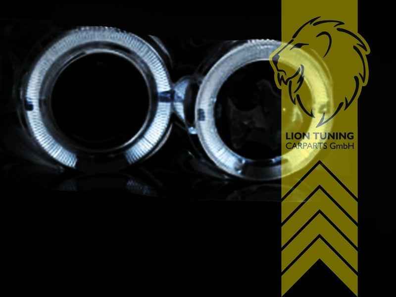 LTG Pair LED DRL Halo Ring Headlights Opel Astra G CC F67 98-04 black LHD