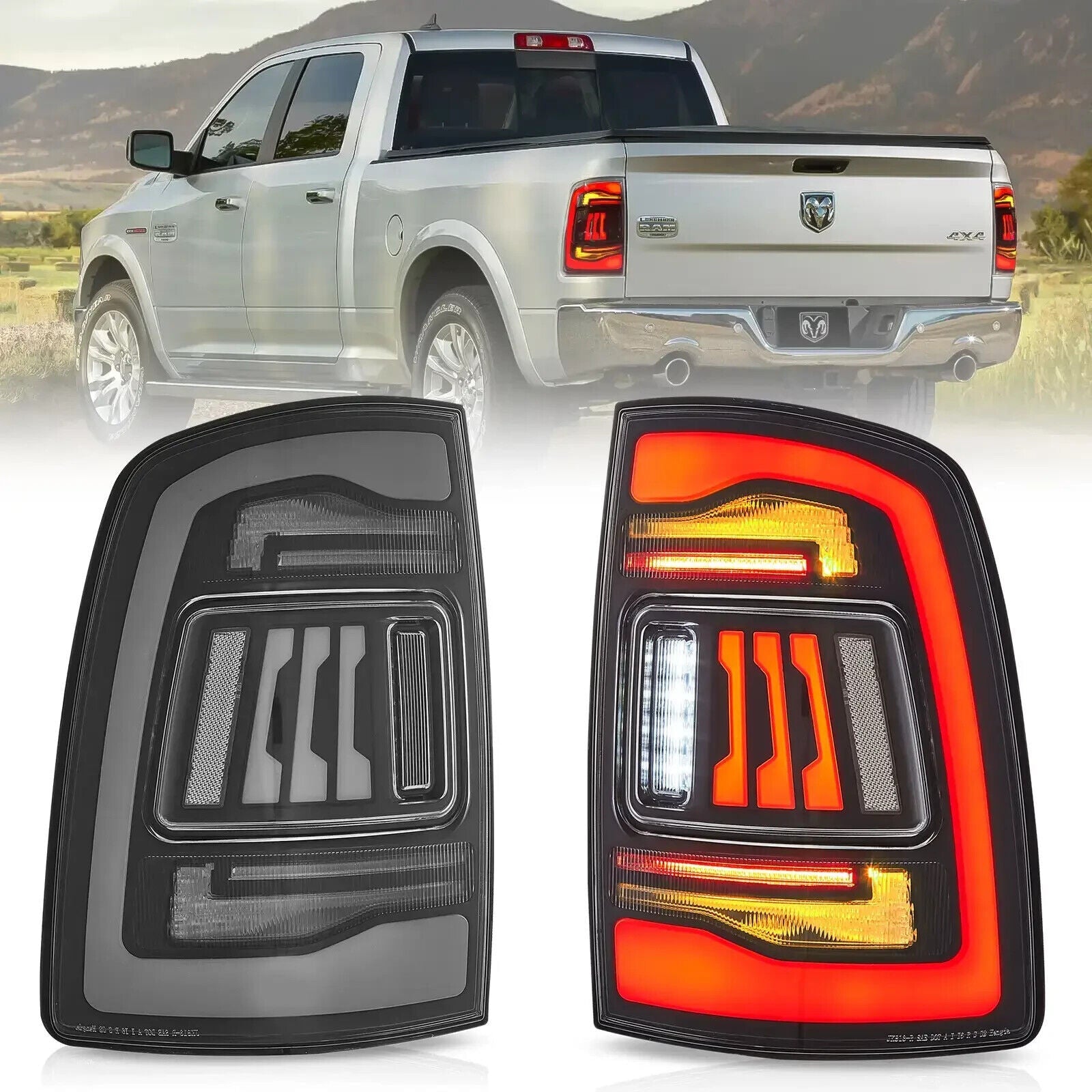 VLAND 09-18 Dodge Ram 1500 2500 3500 Lightbar LED DRL Rear Lights Tail Lamps
