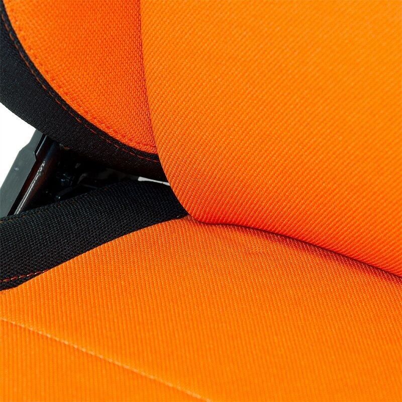 AUTOSTYLE Eco x1 Universal Sports Bucket Seat Black & Orange Stitch + runners