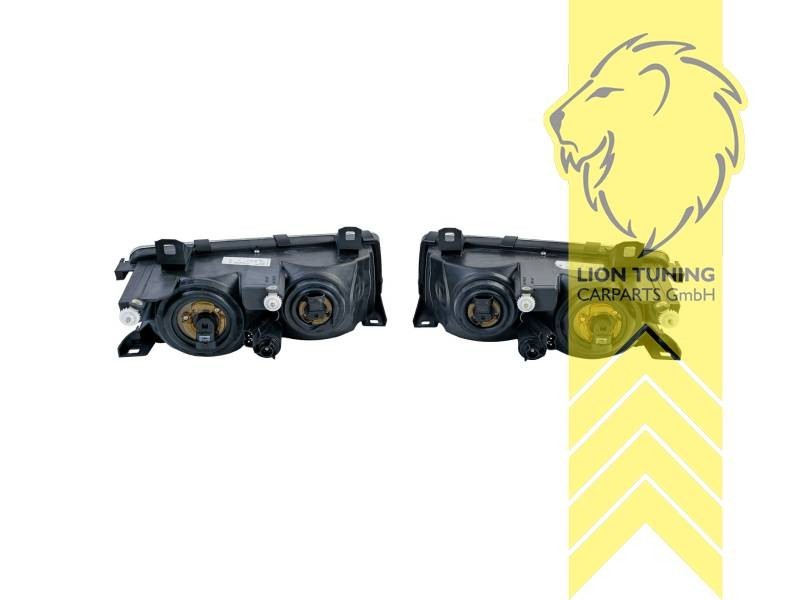 LTG Pair Hella Halogen Headlights BMW E36 Sedan Touring, Coupe Cabrio black 92+