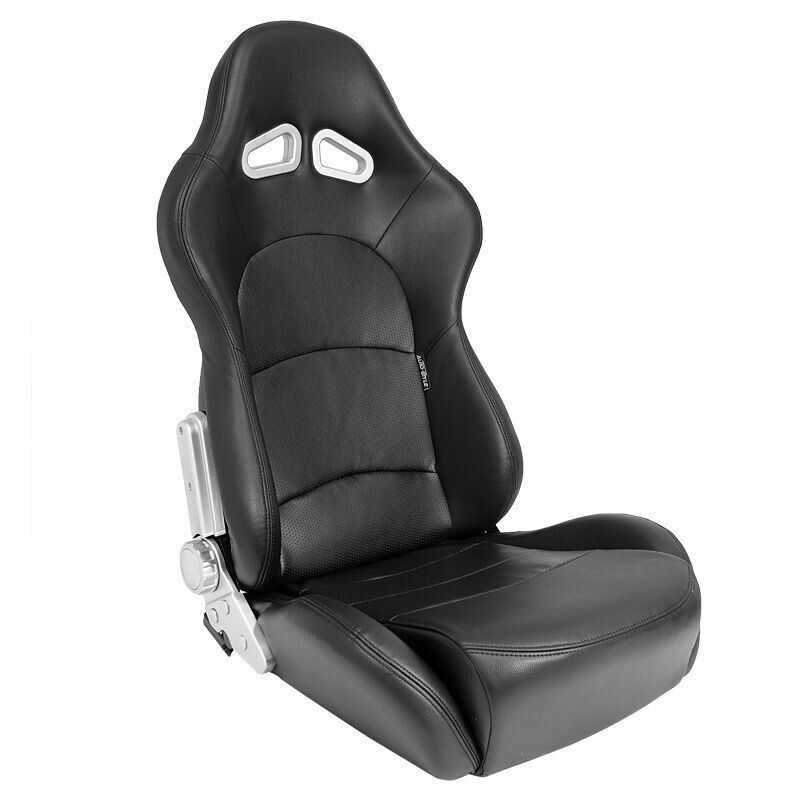 AUTOSTYLE PRO x1 Universal Bucket Seat Black Synth Leather Fibreglass Back