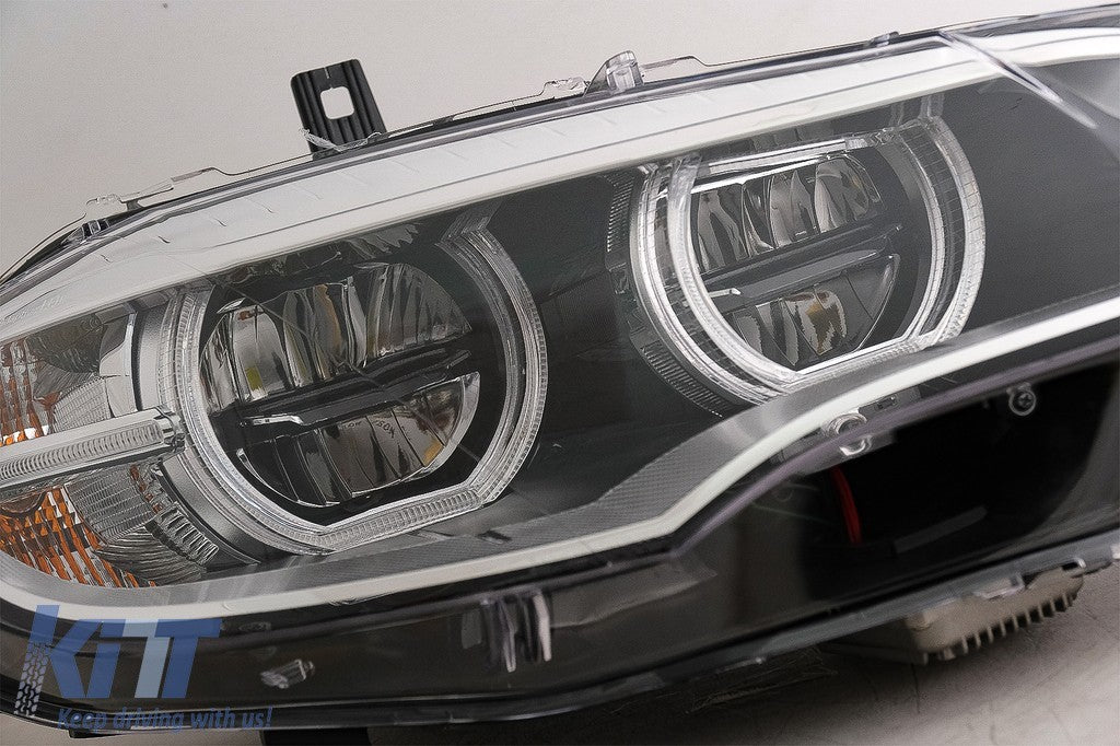 KT Pair LED DRL Headlights  Xenon Angel Eyes 3D Dual Halo BMW X6 E71 08-12 LHD