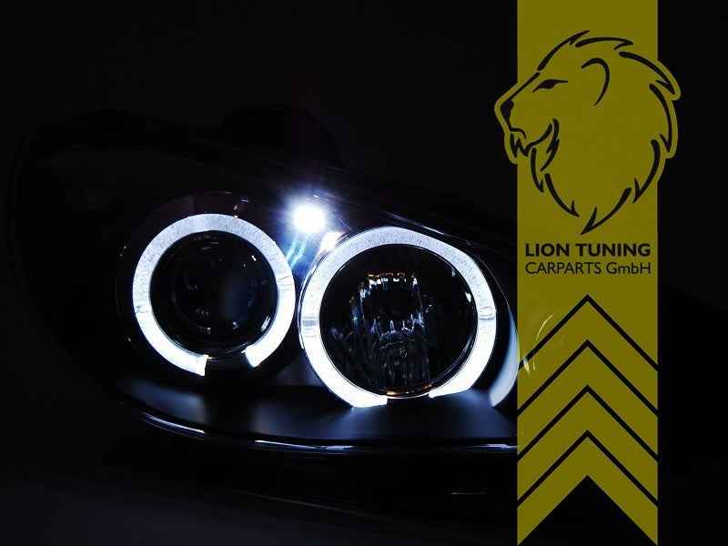 LTG Pair LED DRL Halo Ring Headlights Peugeot 206 206CC Cabrio SW black LHD