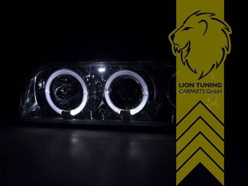 LT LED DRL Angel Eye Headlights Volvo 850 Saloon Estate 91-97 LS LW Chrome LHD