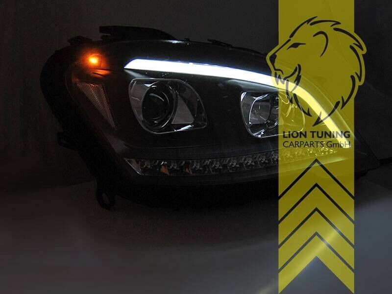 LT LED DRL Lightbar Halo Headlights Mercedes W164 ML M-Class Facelift 08-11 black LHD