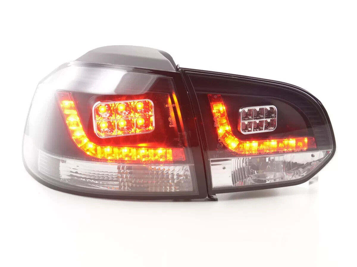 FK Pair LED Lightbar Rear Lights VW Golf 6 MK6 1K 08-12 smoke black RHD