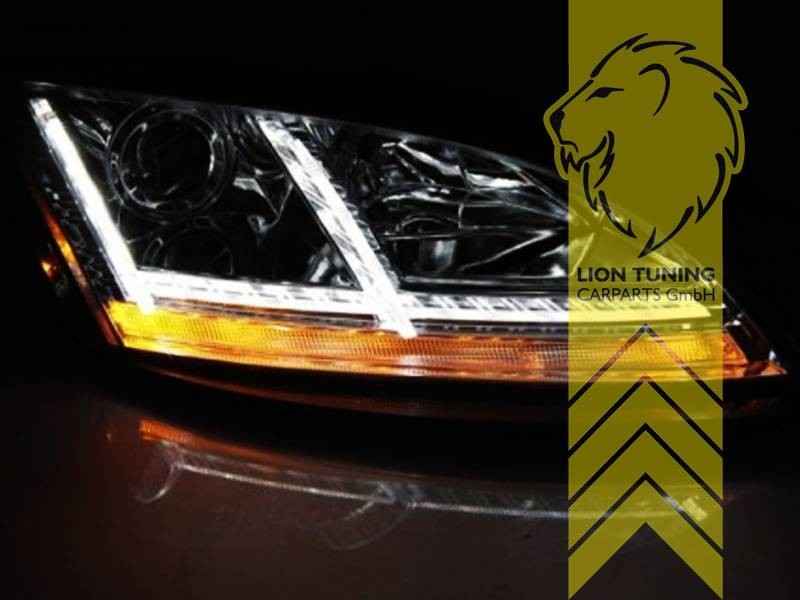LT Pair LED Halo DRL Lightbar Headlights Audi TT 8J 06-10 Coupe Cabrio black LHD