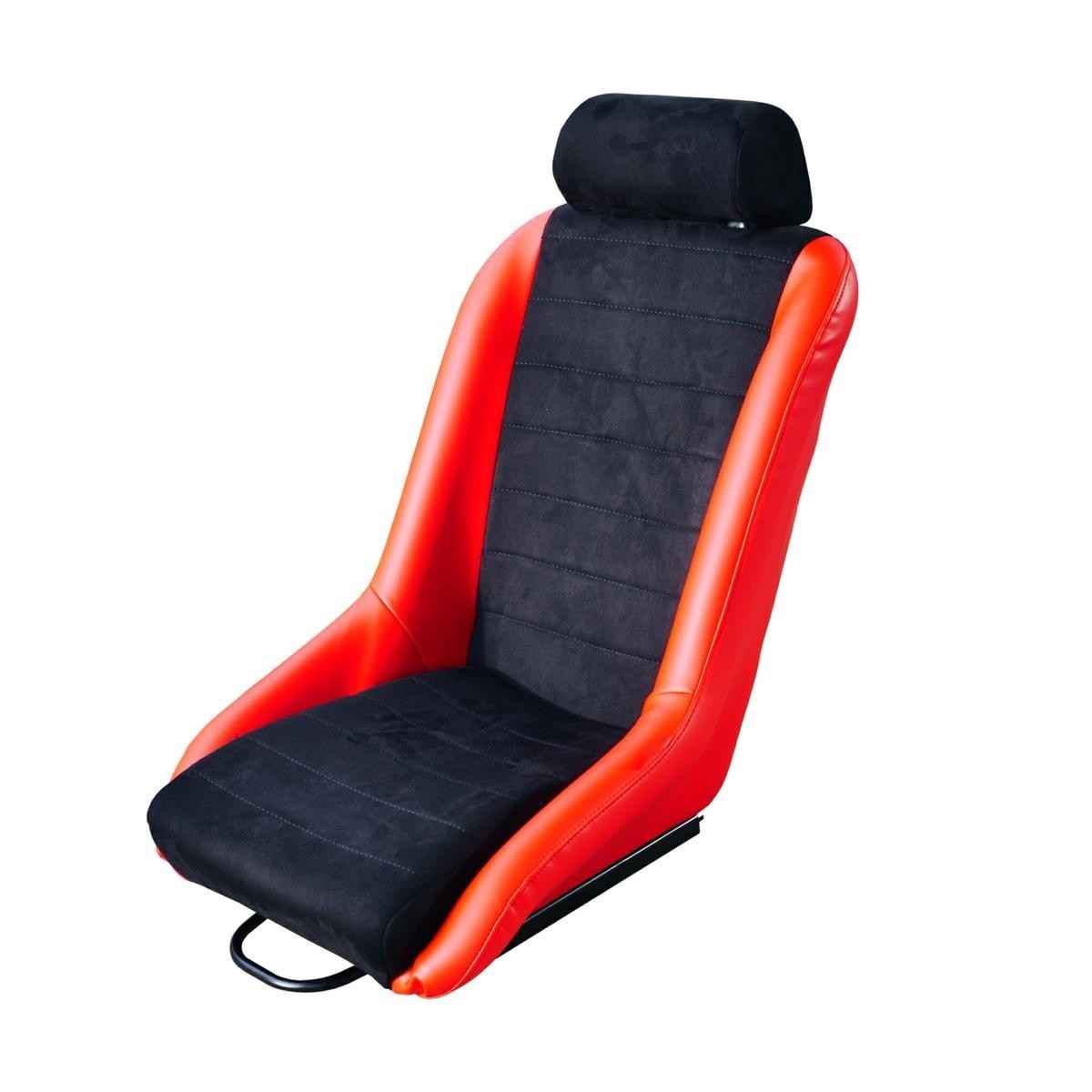 Simoni Universal Pair x2 Classic Retro Vintage Red & Black Bucket Seats slides