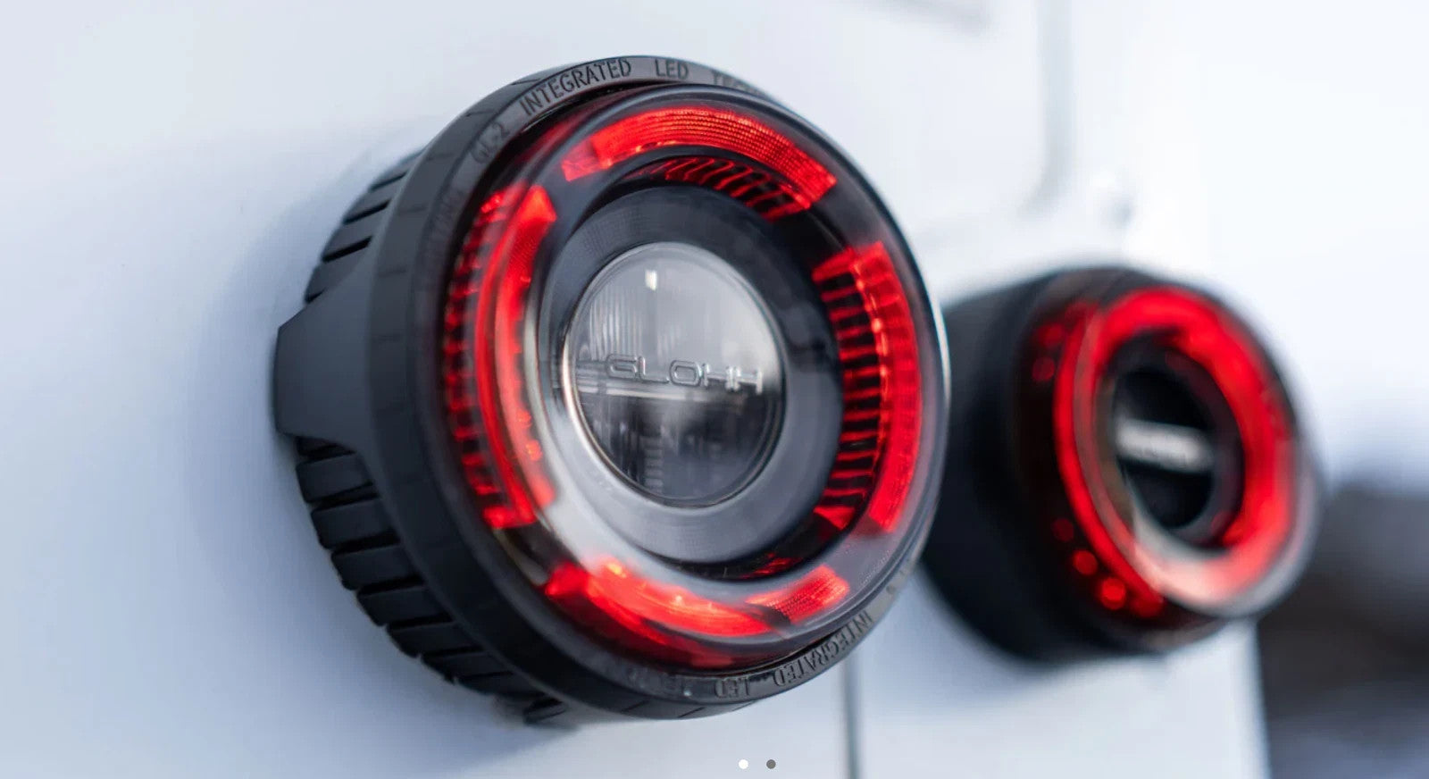 UK GLOHH GL-2x Set of 6 LED DRL Rear Lights Land Rover Defender Halo Smoke 90-16