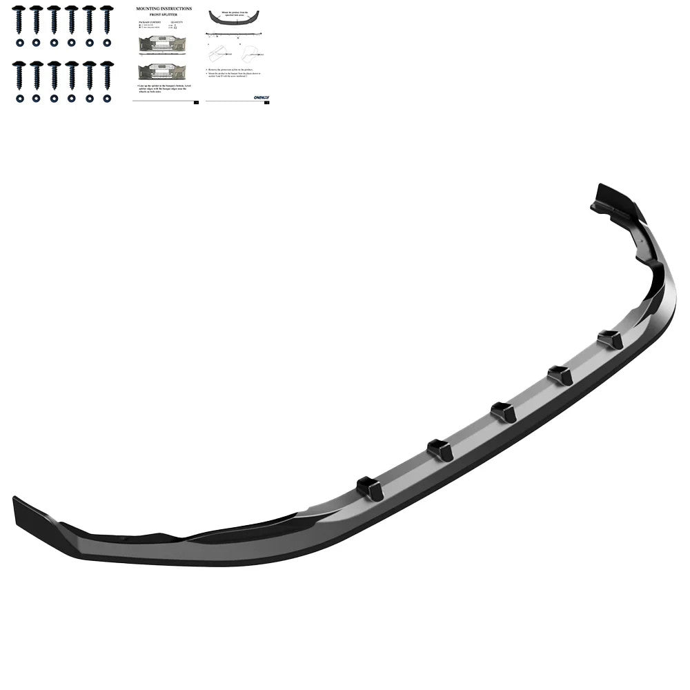 OW Front Bumper Lower Splitter Valance VW Transporter T7 24+ ABS Gloss Black