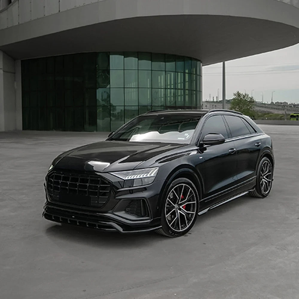 OW Front Bumper Lip Splitter AUDI SQ8 / Q8 S-Line Mk1 2018-2023 Gloss Black