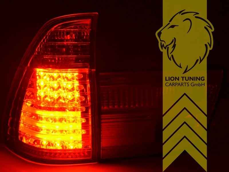 LTG Pair LED Lightbar Rear Lights Tail Lamps BMW E53 X5 white chrome 00-03 LHD