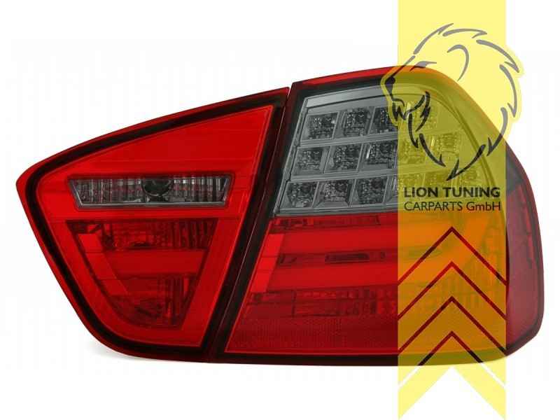 LT Pair LED DRL Lightbar REAR LIGHTS BMW E90 S65 M3 05-08 Sedan Red Black LHD