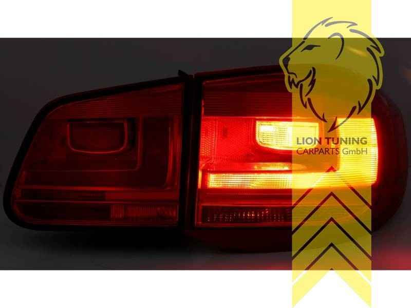 LTG Pair LED Rear Lights Tail Lamps VW Tiguan 5N 07-11 Red Black Smoke LHD