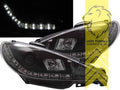 LT Pair LED Angel Eye Halo Headlights Peugeot 206 206CC Cabrio Break black LHD