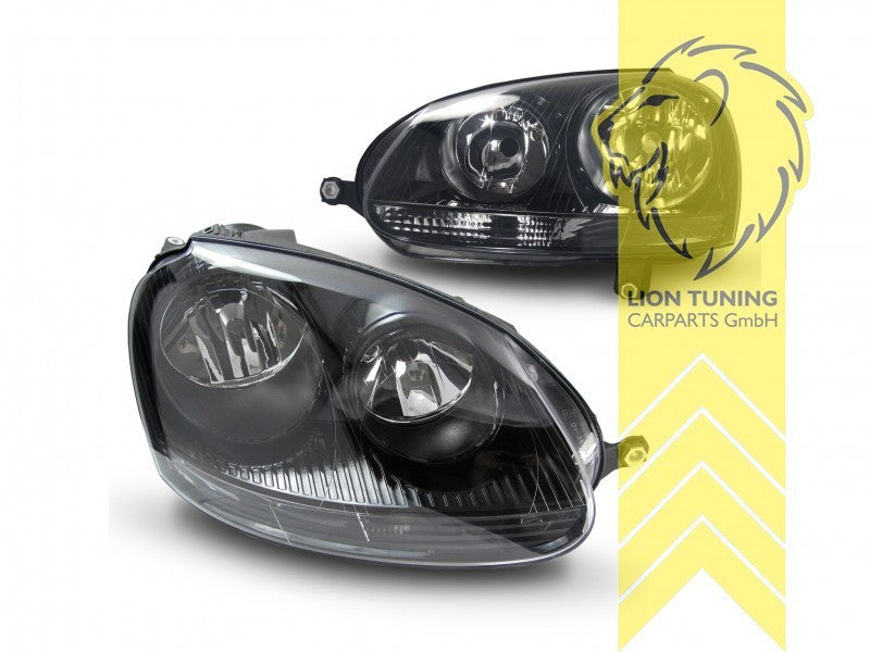 LTG Pair DEPO Halogen Headlights VW Golf 5 1K1 1K5 03-09 sedan Variant black LHD