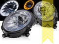 LT LED DRL Lightbar Halo Ring Headlights Mini Cooper JCW Mini F56 14+ chrome LHD