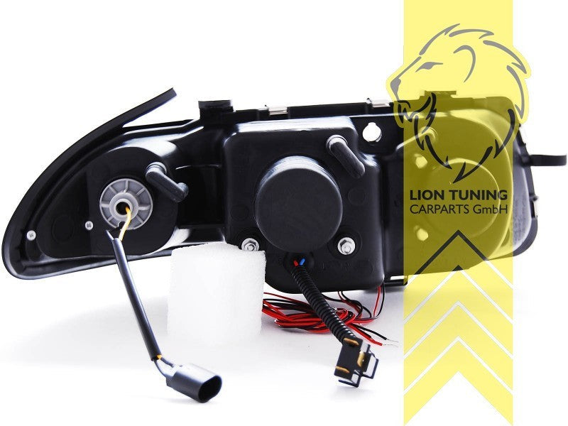 LT Pair LED DRL Angel Eye Headlights Opel Vauxhall Opel Astra F 91-94 Black LHD