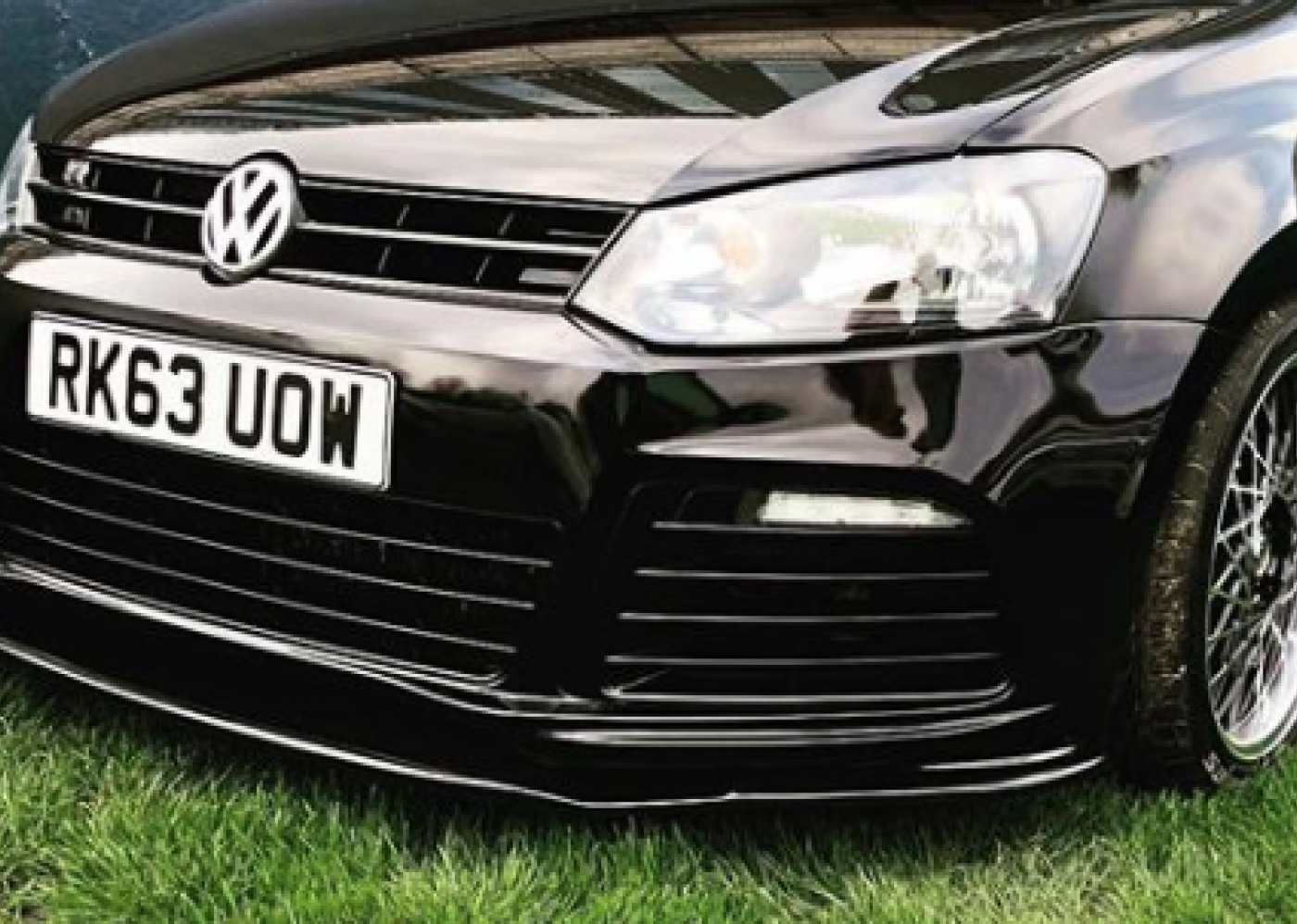 DTST UK VW Polo Front Bumper Lower Spoiler Splitter Gloss Black R-Line