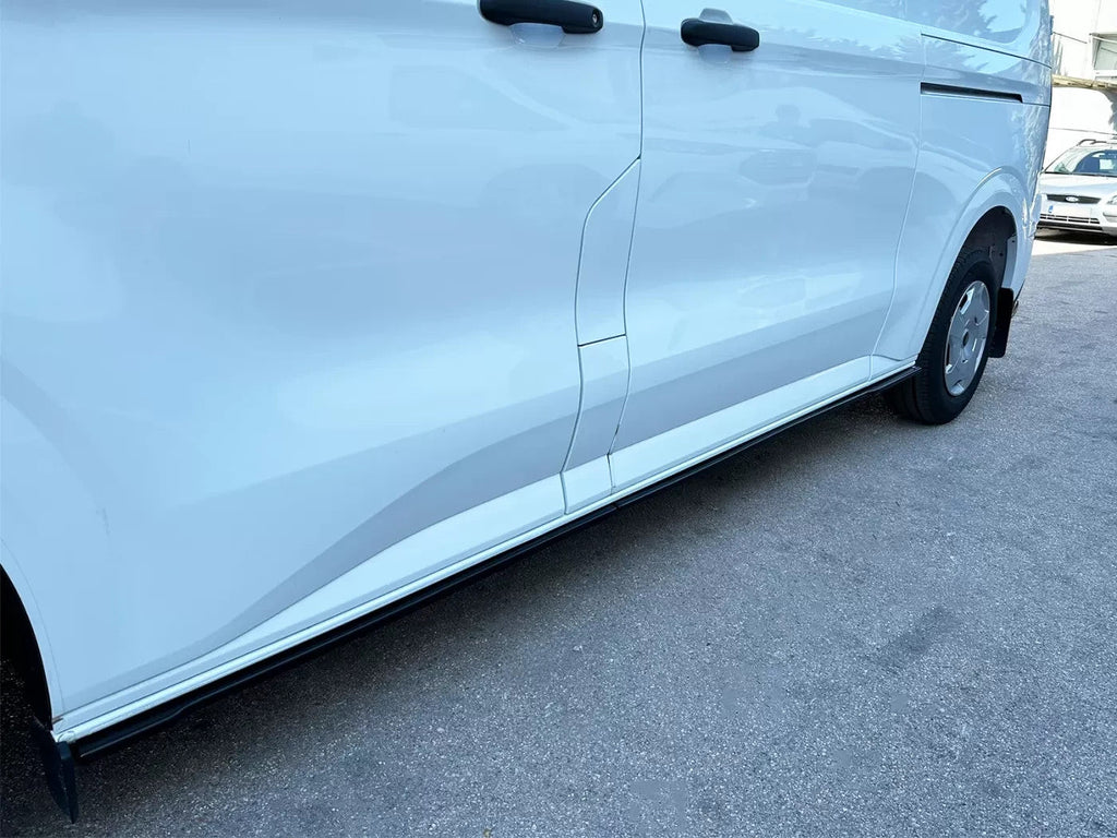 Motordrome Side Skirts 2 Ford Transit Custom Mk2 L2 VW T7 Long Gloss Black