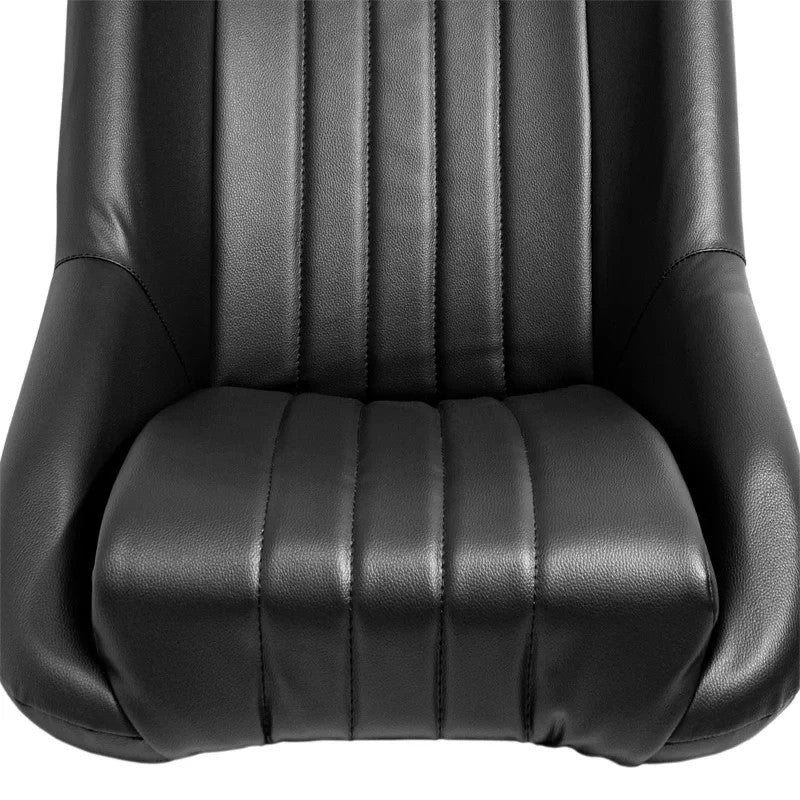 ATST x1 LH Luxe Universal Classic Retro Bucket Seat Black Faux Leather + slides