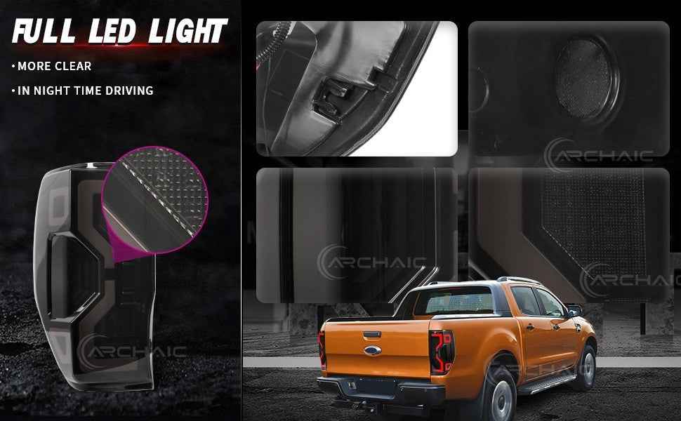 AC Pair Seq Animated LED DRL Rear lights Tail Lamps Ford Ranger T6 T7 12-21