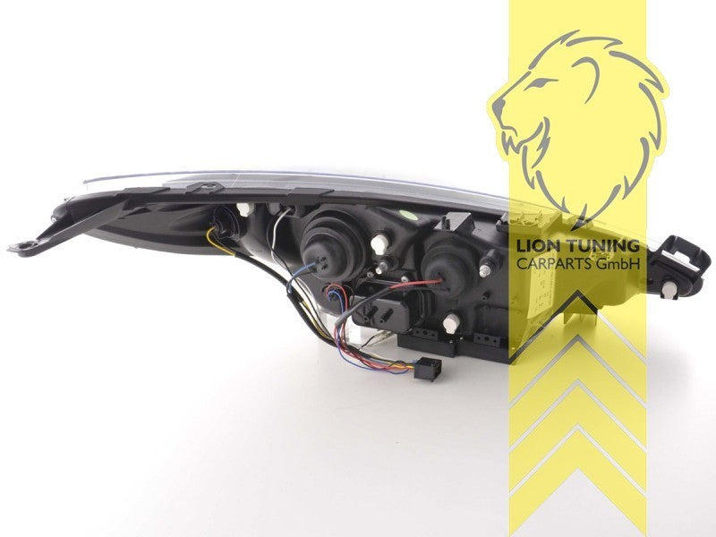 LT LED Angel Eye Halo Headlights Peugeot 207 207CC Cabrio Break black 06-12 LHD